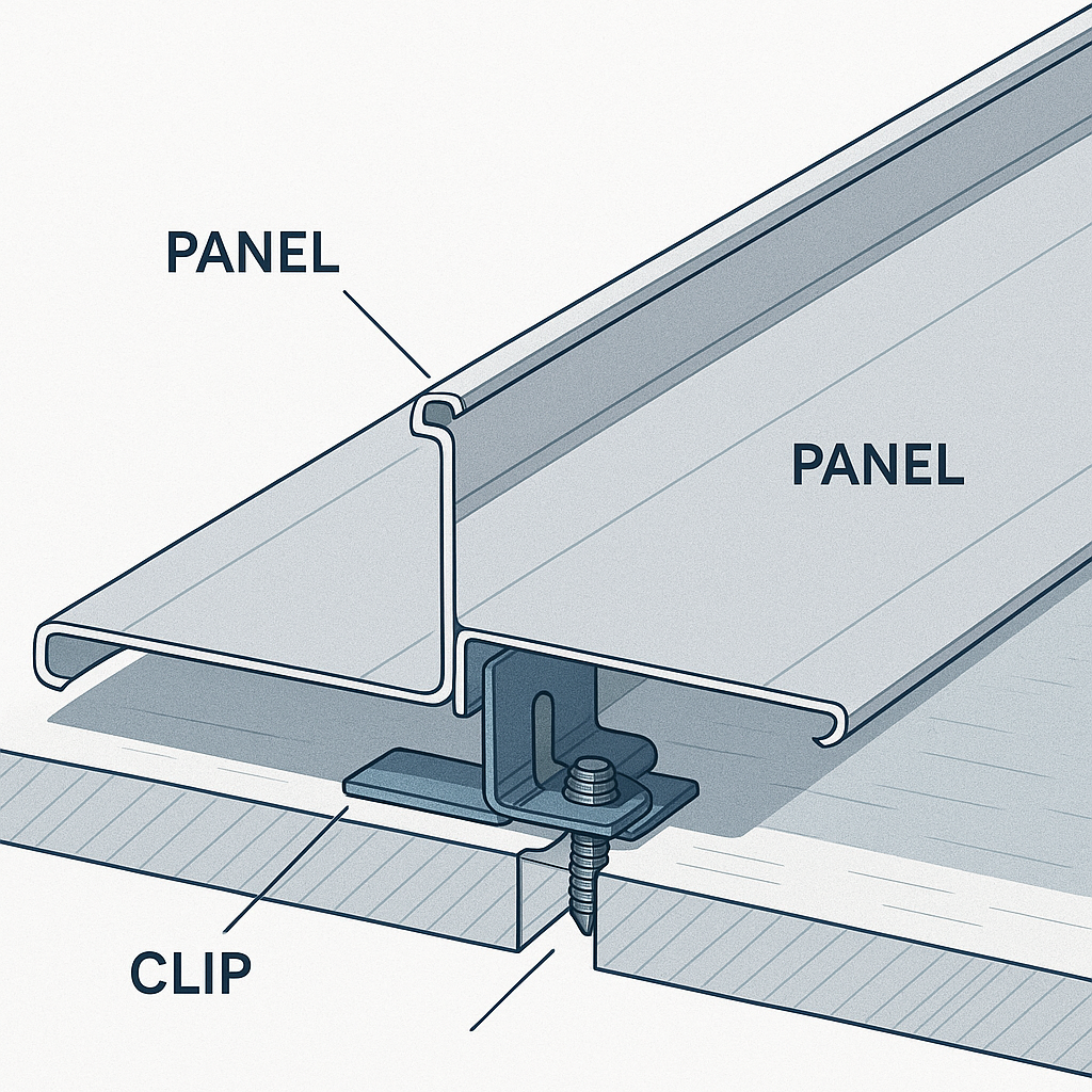 Standing seam metal roof detail