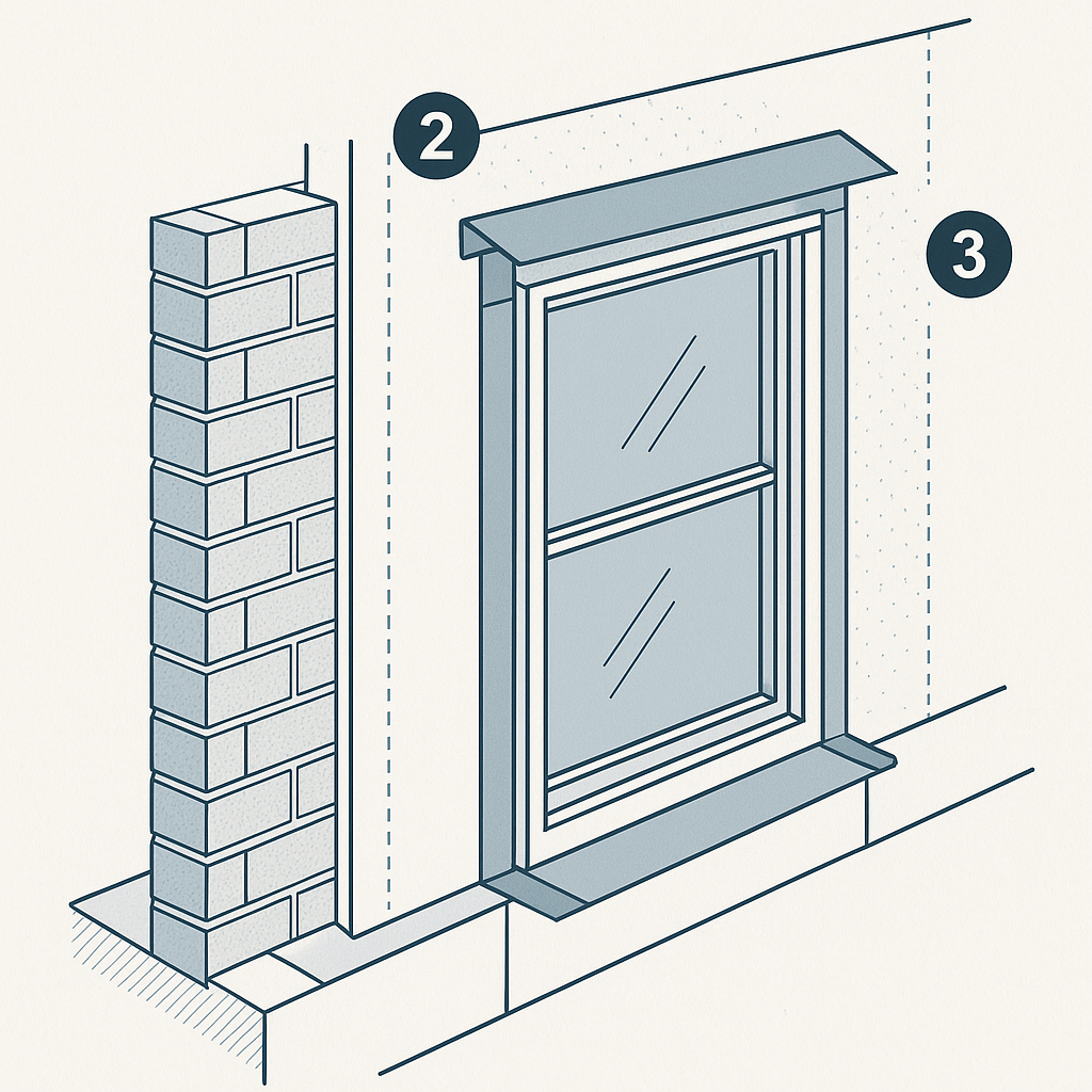 Window flashing installation sequence