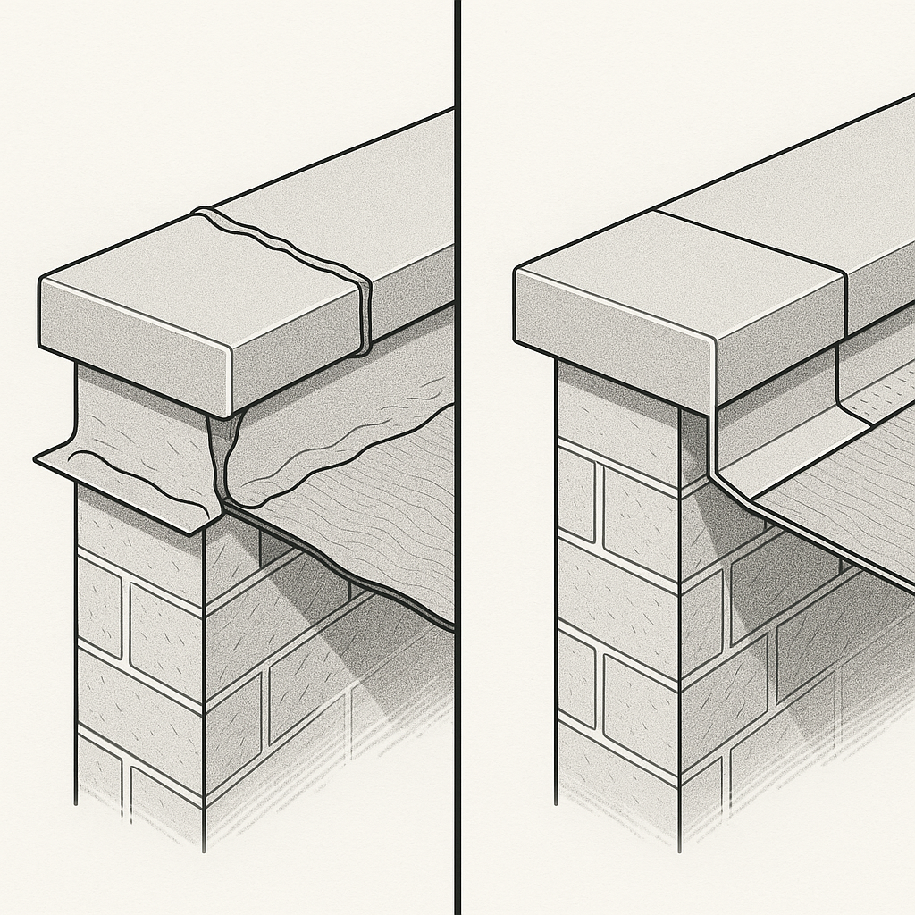 Coping cap installation comparison